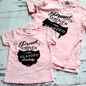 Proud Owner Of A Bearded Daddy Pink Kids T-Shirt